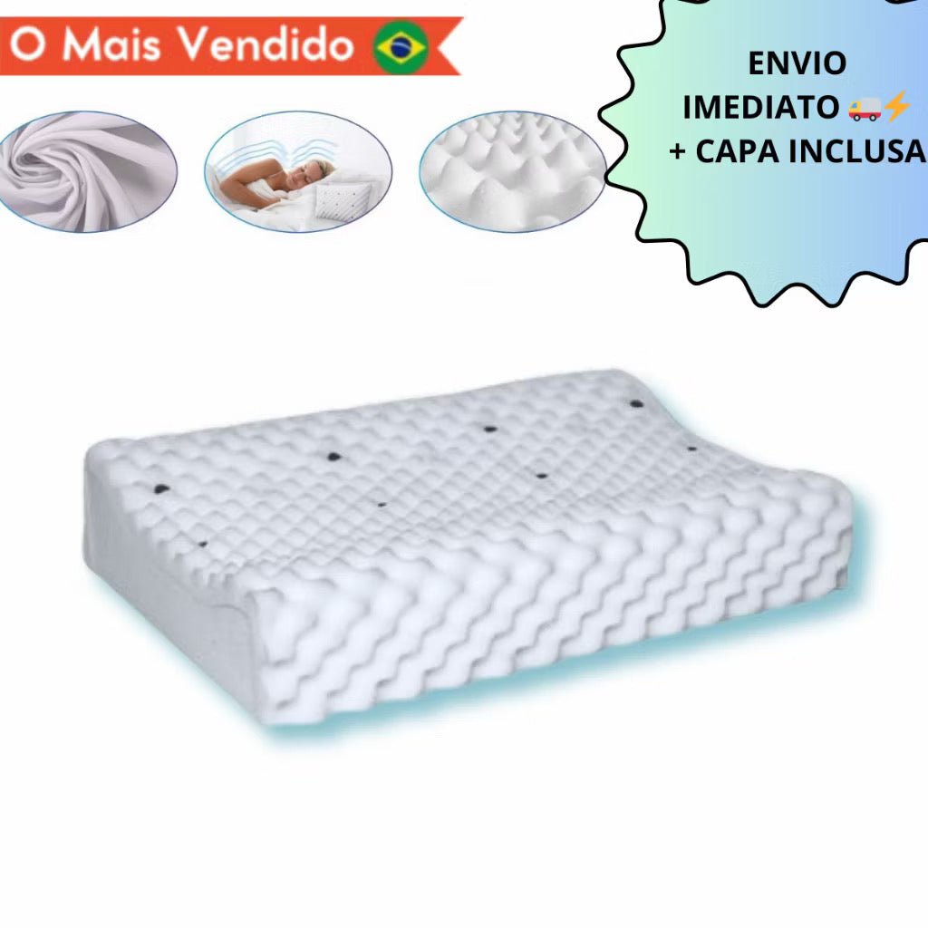 Travesseiro cervical ortopédico magnético com infravermelho terapêutico pillow anatômico anti ronco