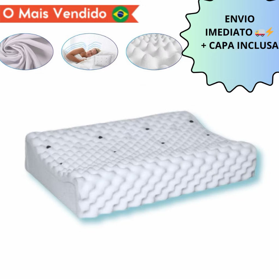 Travesseiro cervical ortopédico magnético com infravermelho terapêutico pillow anatômico anti ronco