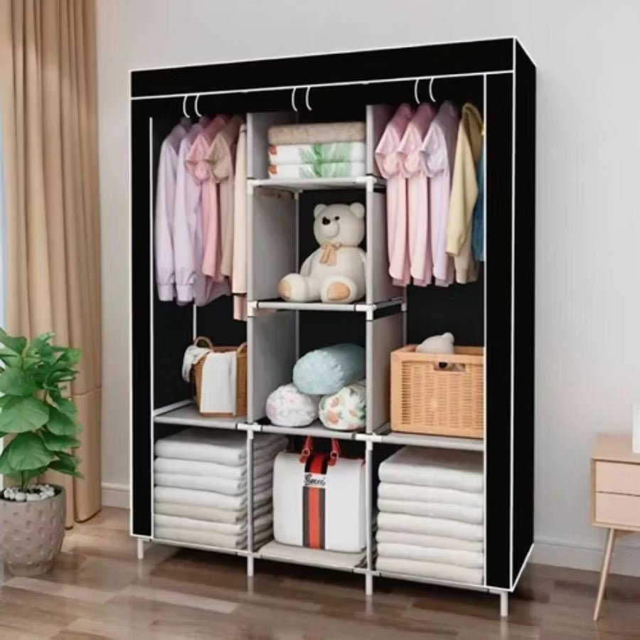 Guarda-Roupa Portátil Dobrável com Capa Protetora – Organizador 4 Divisória