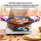 .	Frigideira Grill Antiaderente Redonda – Ideal para Churrasco, Bifes, Peixes e Legumes
