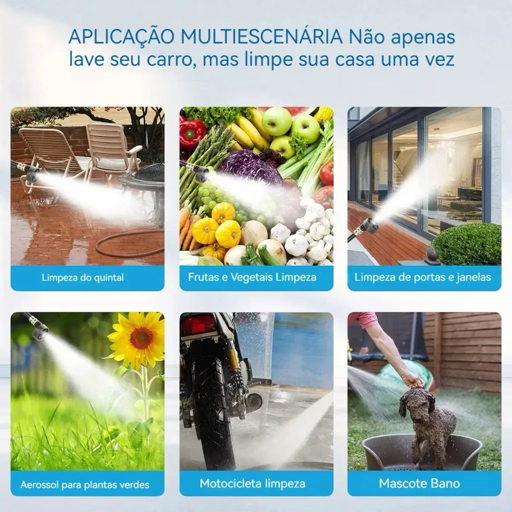 Lavadora de alta pressão sem fio portátil recarregáveis para carros e jardins pistola lava jato residencial Bivolt