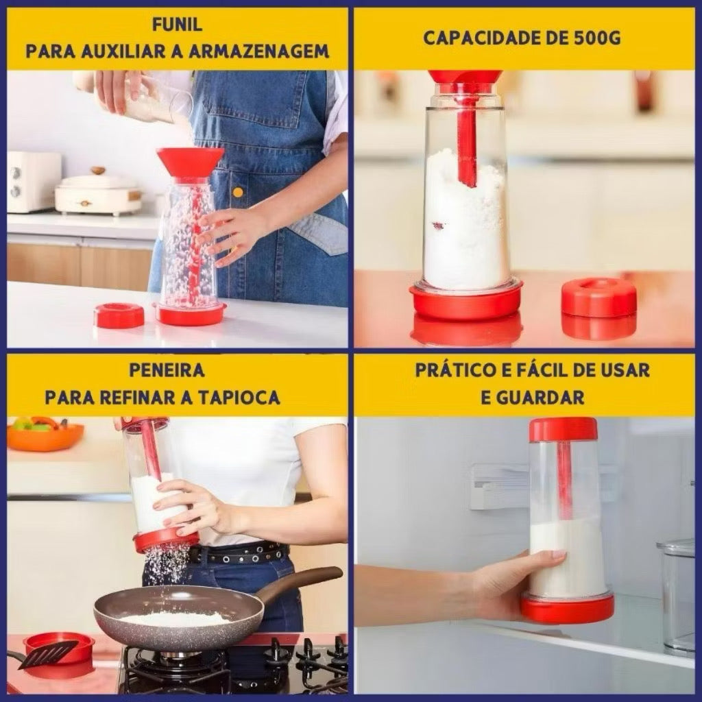 Tapioqueira peneira polvilhador armazena tapioca beiju farinha