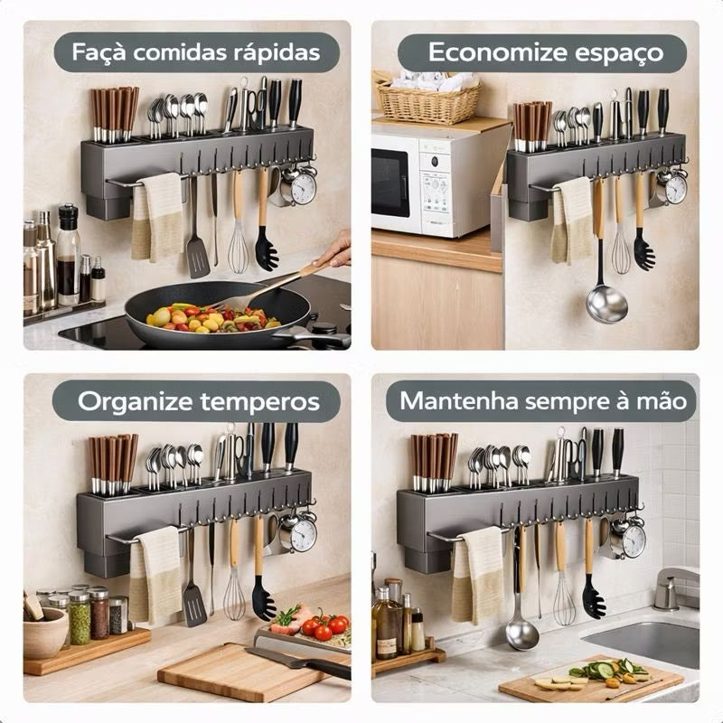 Suporte Para Armazenamento De Facas Ganchos Talheres Utensílios De Cozinha De Ferro