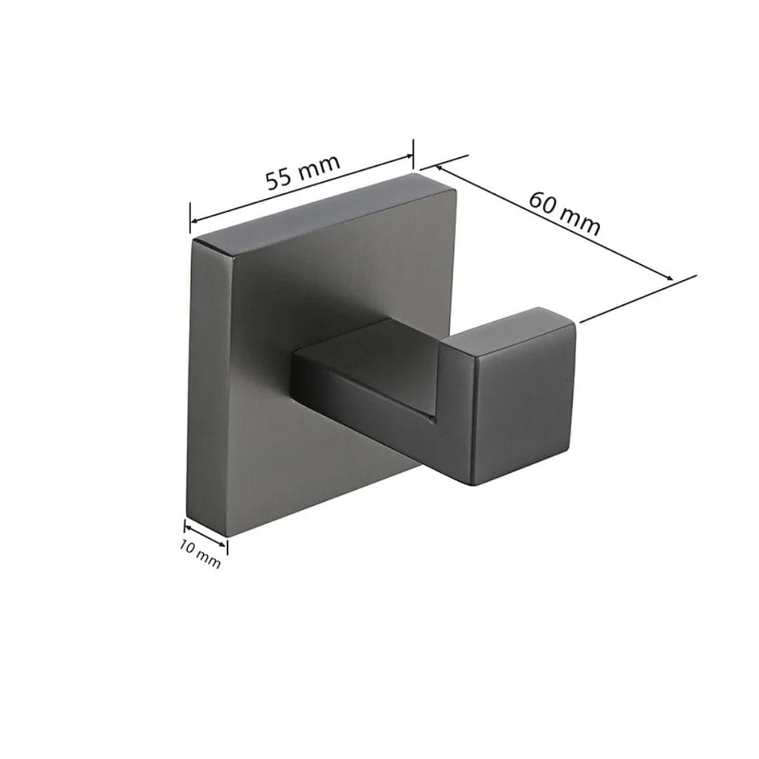 Kit Acessórios Para Banheiro 5 Peças Inox Grafite Escovado