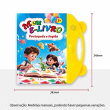 Meu E-Livro Educativo Bilíngue – Português e Inglês | Livro Sonoro Infantil Interativo/36 canetinhas grátis 🔥