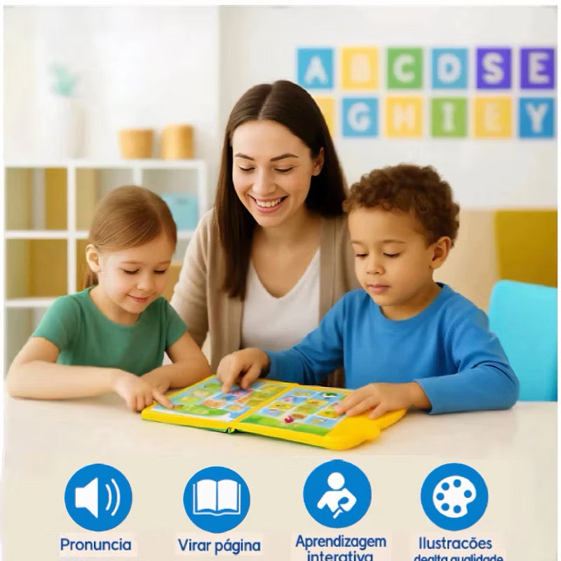 Meu E-Livro Educativo Bilíngue – Português e Inglês | Livro Sonoro Infantil Interativo