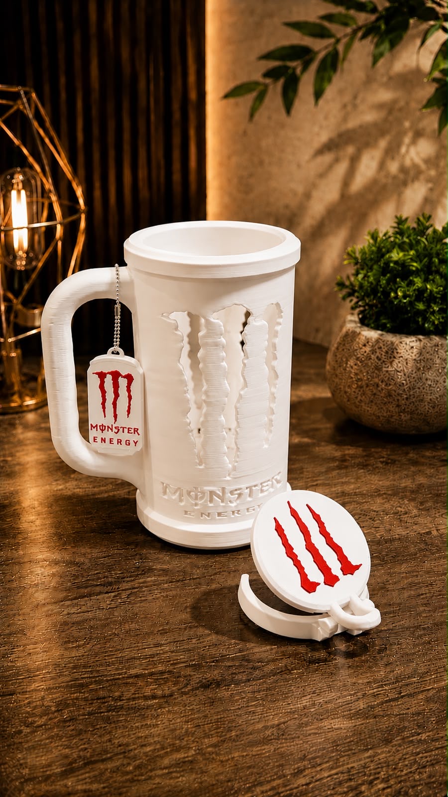 Kit Porta Energético 473ml Estilo Monster com Tampa e Abridor de Lat