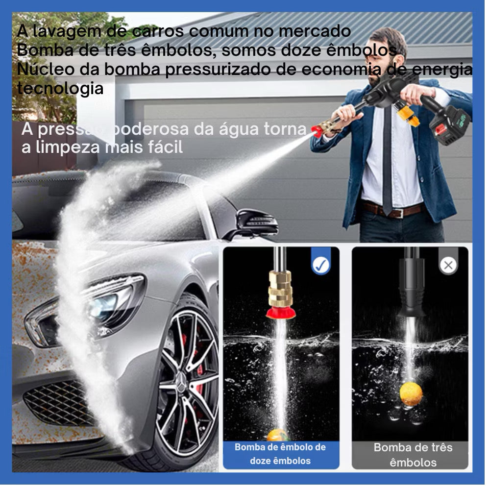 Lavadora de alta pressão sem fio portátil recarregáveis para carros e jardins pistola lava jato residencial Bivolt