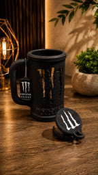 Kit Porta Energético 473ml Estilo Monster com Tampa e Abridor de Lat