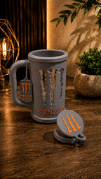 Kit Porta Energético 473ml Estilo Monster com Tampa e Abridor de Lat