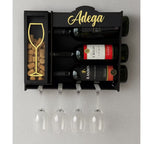 Adega de Parede em MDF Premium – Porta Vinhos, Taças e Rolhas Decorativo