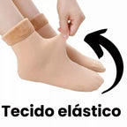 Kit de meias térmicas grossa soquete flaneladas fleece inverno frio intenso