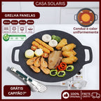 .	Frigideira Grill Antiaderente Redonda – Ideal para Churrasco, Bifes, Peixes e Legumes