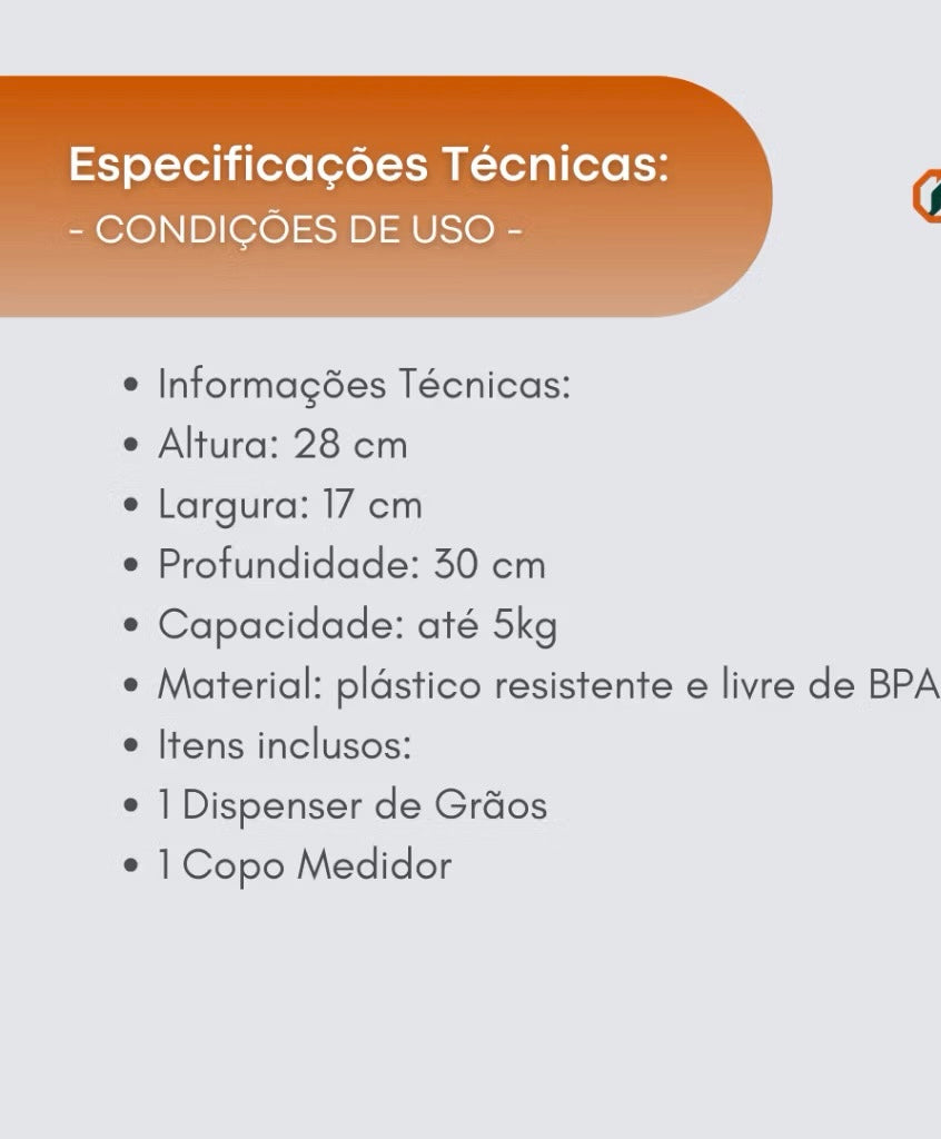 🛒 Dispenser 5KG: Economia, Organização e Estilo em Um Só Produto