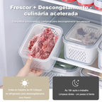 Kit 3 caixas Hermética para geladeira cestas conjunto com tampa cesta de drenagem grande