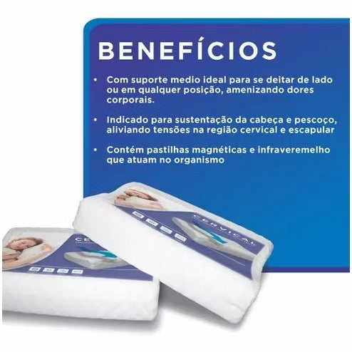 Travesseiro cervical ortopédico magnético com infravermelho terapêutico pillow anatômico anti ronco