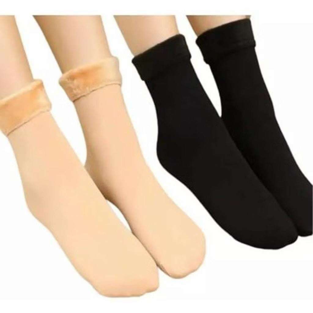 Kit de meias térmicas grossa soquete flaneladas fleece inverno frio intenso
