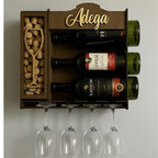Adega de Parede em MDF Premium – Porta Vinhos, Taças e Rolhas Decorativo