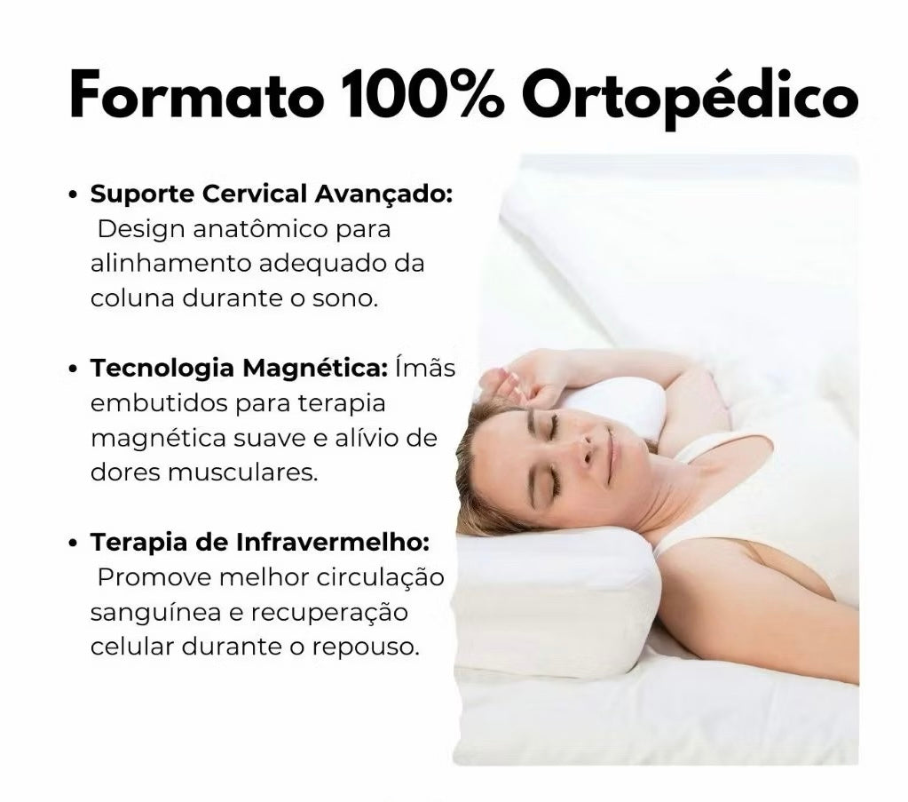 Travesseiro cervical ortopédico magnético com infravermelho terapêutico pillow anatômico anti ronco