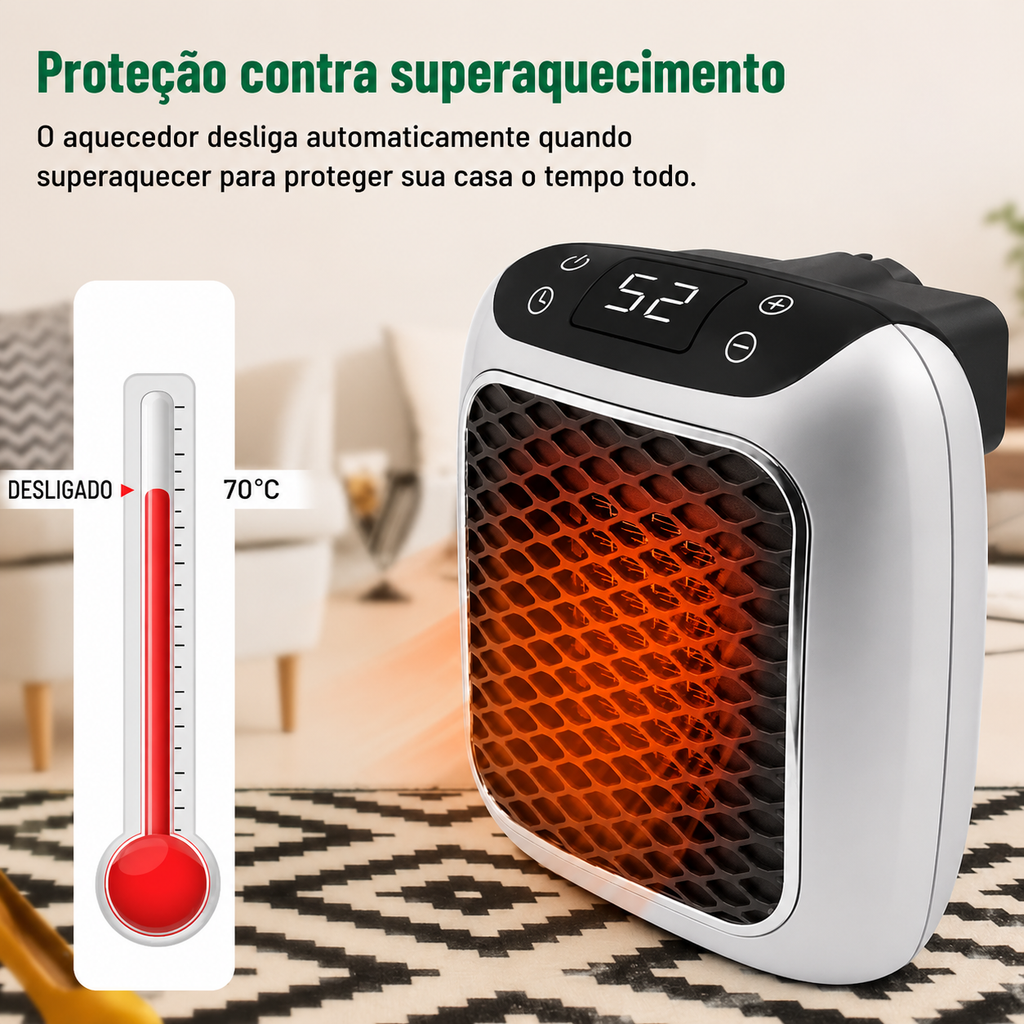Mini aquecedor portátil de parede