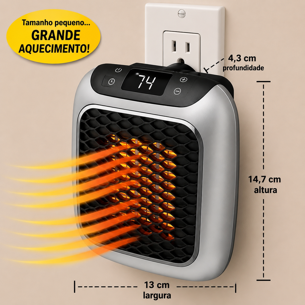 Mini aquecedor portátil de parede