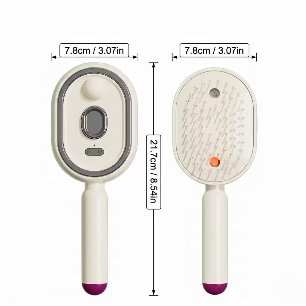 Escova de cabelo elétrica em spray de água, pente de massagem almofada de ar nano nebulização