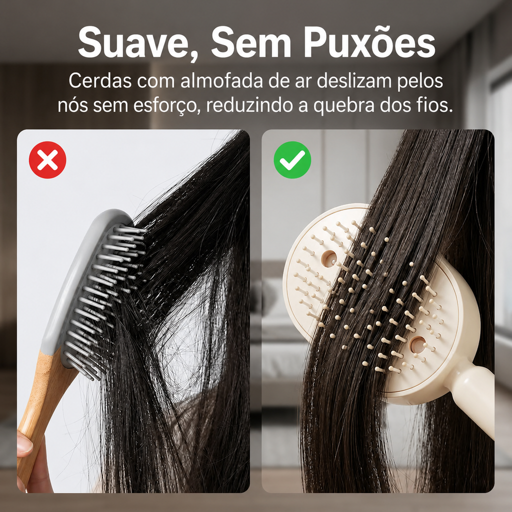 Escova de cabelo elétrica em spray de água, pente de massagem almofada de ar nano nebulização