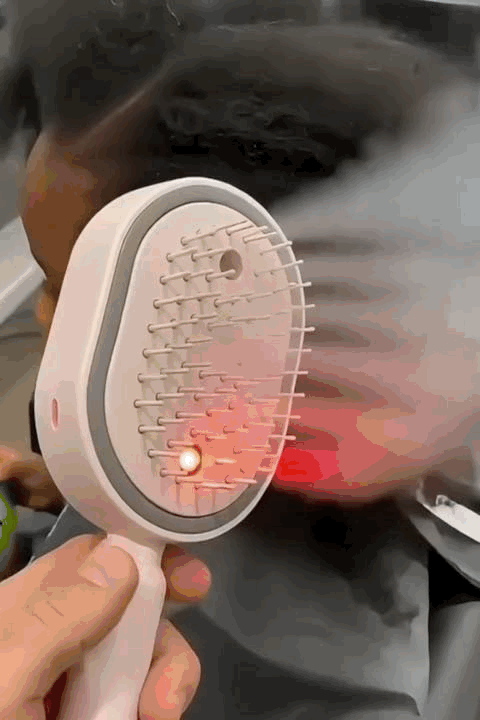 Escova de cabelo elétrica em spray de água, pente de massagem almofada de ar nano nebulização