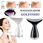 Massageador de pescoço e rosto Led vibração fototerapia para rejuvenescimento firmeza e anti-rugas