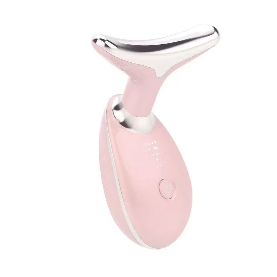 Massageador de pescoço e rosto Led vibração fototerapia para rejuvenescimento firmeza e anti-rugas