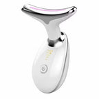 Massageador de pescoço e rosto Led vibração fototerapia para rejuvenescimento firmeza e anti-rugas