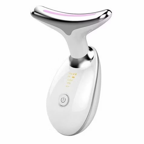 Massageador de pescoço e rosto Led vibração fototerapia para rejuvenescimento firmeza e anti-rugas