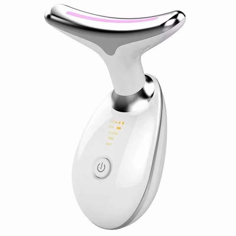 Massageador de pescoço e rosto Led vibração fototerapia para rejuvenescimento firmeza e anti-rugas