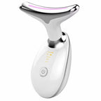 Massageador de pescoço e rosto Led vibração fototerapia para rejuvenescimento firmeza e anti-rugas