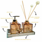 Kit lavabo vidro 250ml completo luxo com bandeja