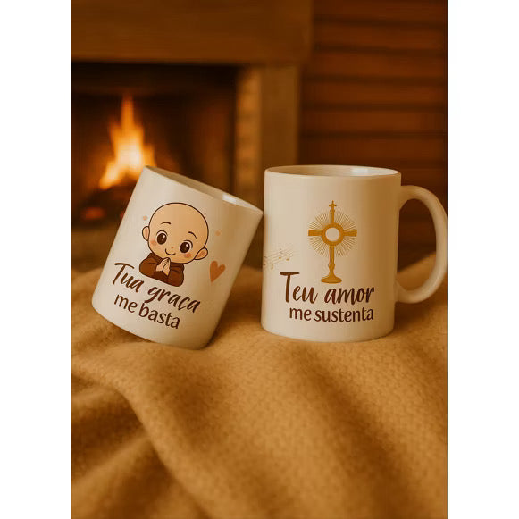 “A caneca perfeita para suas madrugadas de oração com Frei Gilson.”