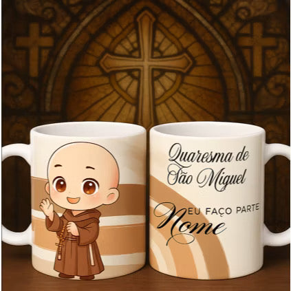 “A caneca perfeita para suas madrugadas de oração com Frei Gilson.”