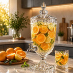 Dispenser de suco de vidro 5/3 litros com torneira jarra de cristal diamante com tampa