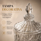 Dispenser de suco de vidro 5/3 litros com torneira jarra de cristal diamante com tampa