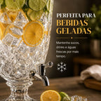 Dispenser de suco de vidro 5/3 litros com torneira jarra de cristal diamante com tampa