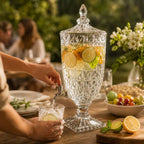 Dispenser de suco de vidro 5/3 litros com torneira jarra de cristal diamante com tampa
