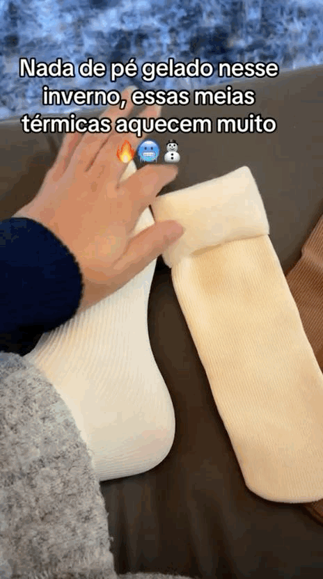 Kit de meias térmicas grossa soquete flaneladas fleece inverno frio intenso
