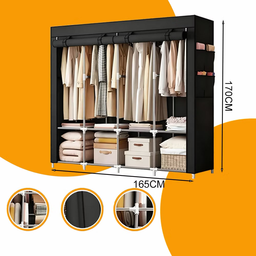 Guarda-Roupa Portátil Dobrável com Capa Protetora – Organizador 4 Divisória
