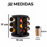 Porta temperos condimentos giratórios 9 potes organizadores de vidro com tampa profissional