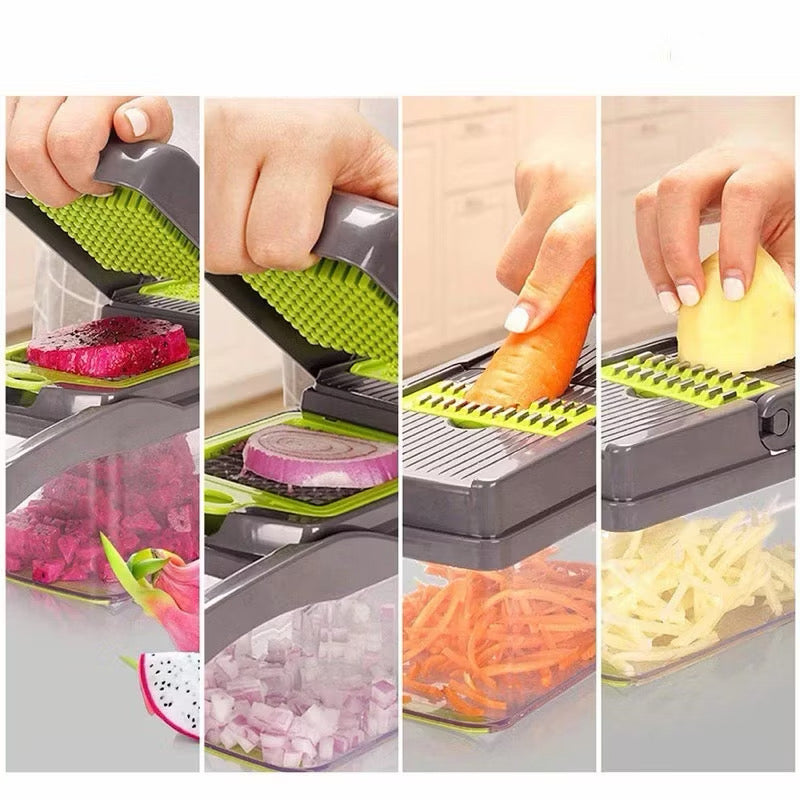 Fatiador profissional multinacional 16 em 1 de aço inoxidável ideal para vegetais frutas e legumes