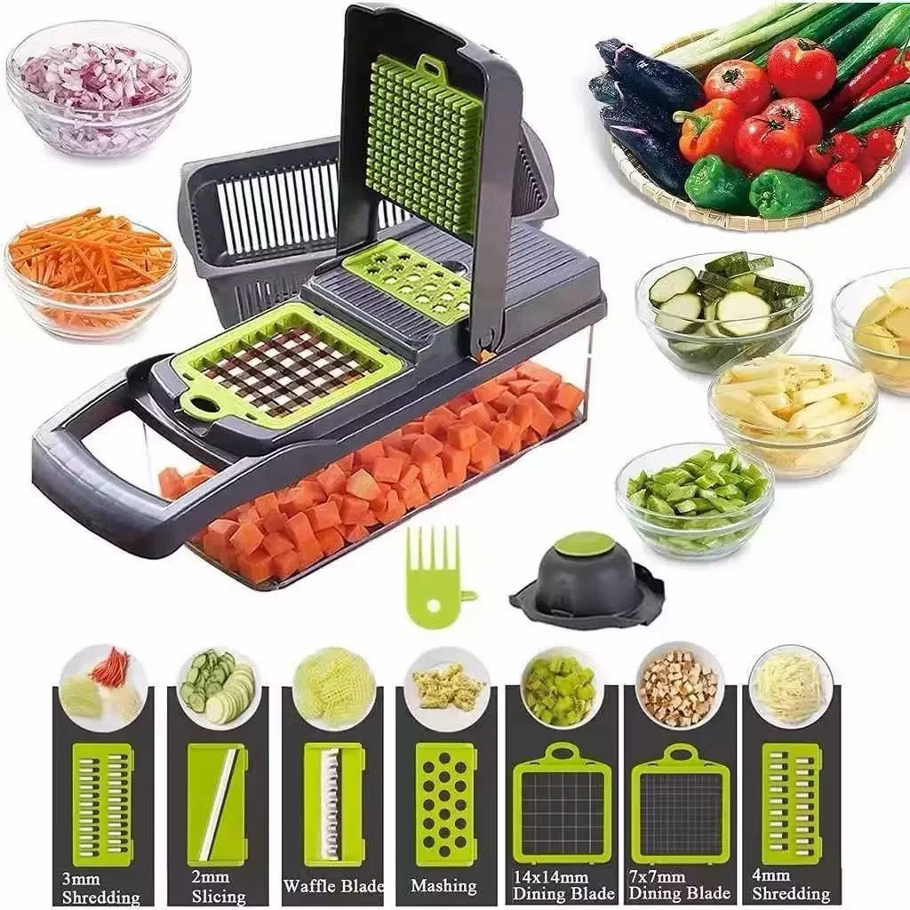 Fatiador profissional multinacional 16 em 1 de aço inoxidável ideal para vegetais frutas e legumes