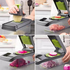 Fatiador profissional multinacional 16 em 1 de aço inoxidável ideal para vegetais frutas e legumes