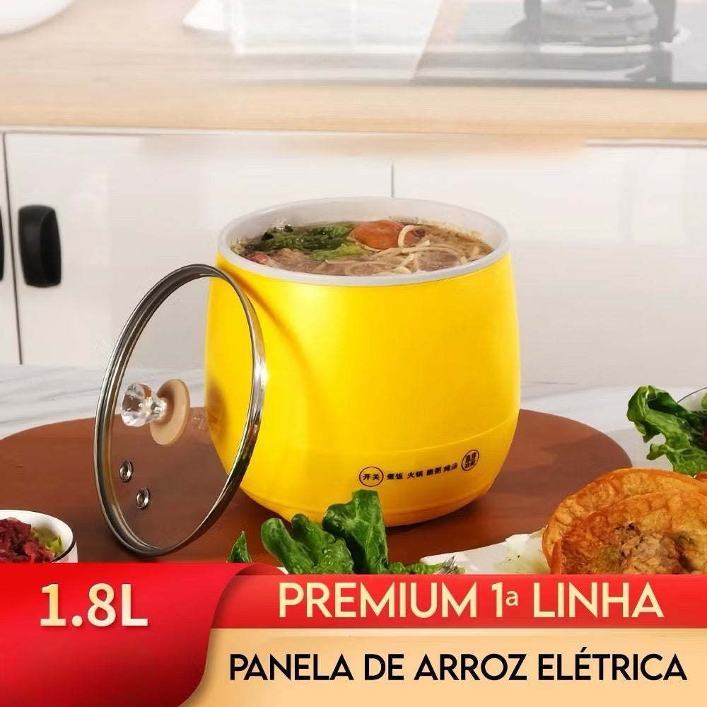 Mini panela de arroz elétrica cerâmica 1,8 litros 110/220 PREMIUM