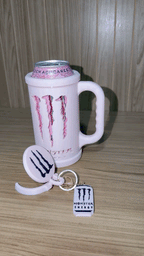 Kit Porta Energético 473ml Estilo Monster com Tampa e Abridor de Lat
