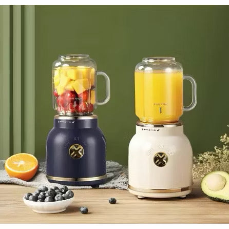 Mini liquidificador portátil copo caneca 500 ml e 450 ml com 10 lâminas, tampa, canudo e copo recarregáveis